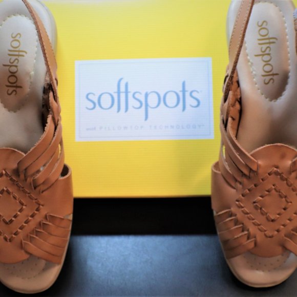 SOFTSPOTS WOMEN'S TELA SLING SANDALS TAN NWB - Picture 2 of 4